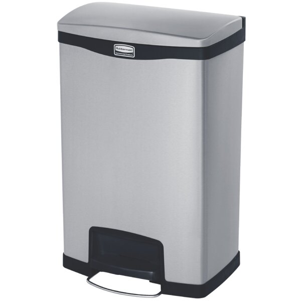 Rubbermaid Tret-Abfalleimer Slim Jim, aus Metall, 50 Liter