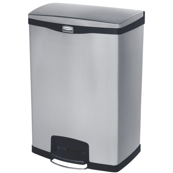 Rubbermaid Tret-Abfalleimer Slim Jim, aus Metall, 90 Liter
