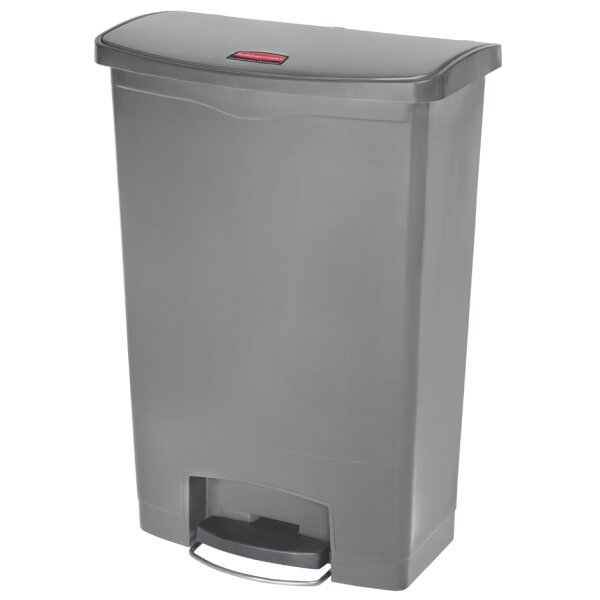 Rubbermaid Tret-Abfalleimer Slim Jim, 90 Liter, grau