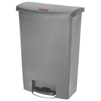 Rubbermaid Tret-Abfalleimer Slim Jim, 90 Liter, grau