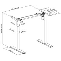 LogiLink Schreibtischgestell, elektrisch höhenverstellbar