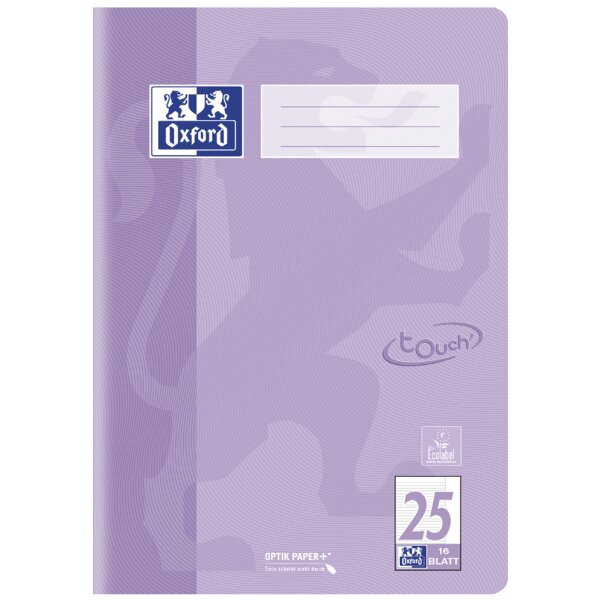 Oxford Cahier Touch pastel, A4, linéature 25, lilas