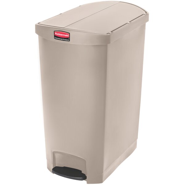 Rubbermaid Tret-Abfalleimer Slim Jim, 90 Liter, beige