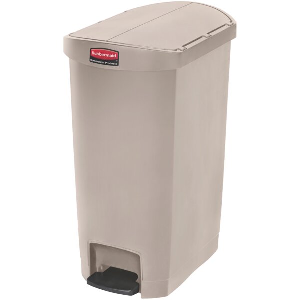 Rubbermaid Tret-Abfalleimer Slim Jim, 50 Liter, beige