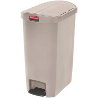 Rubbermaid Tret-Abfalleimer Slim Jim, 50 Liter, beige