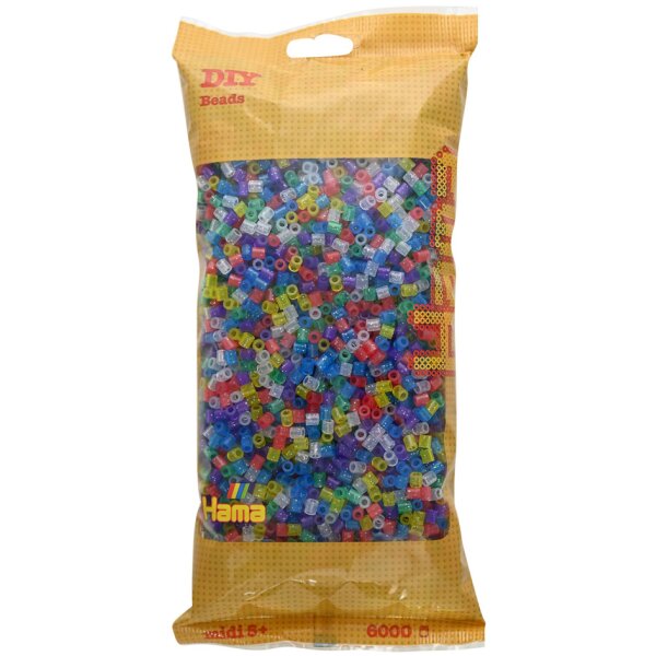 HAMA B&uuml;gelperlen midi "Glittermix", 6.000er Beutel