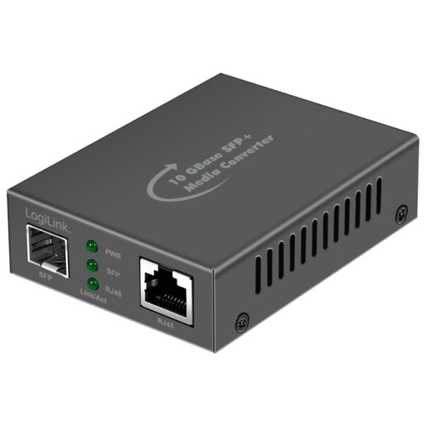 LogiLink Convertisseur média 10 Gigabit, RJ45/SFP+, noir