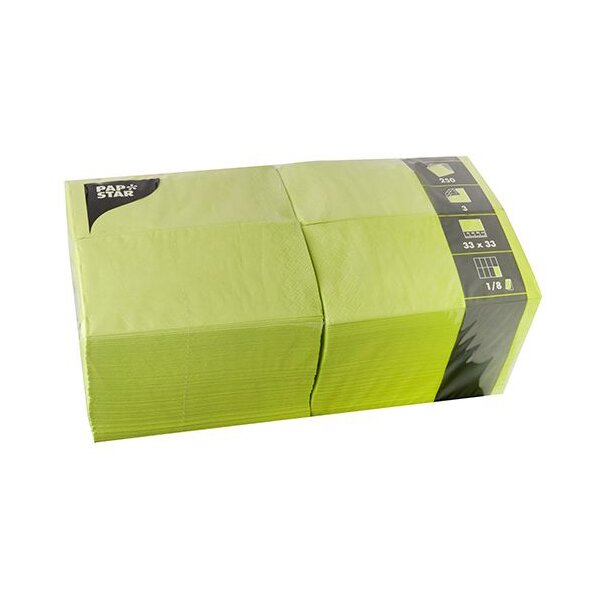PAPSTAR Serviettes bistrot, 330 x 330 mm, vert citron