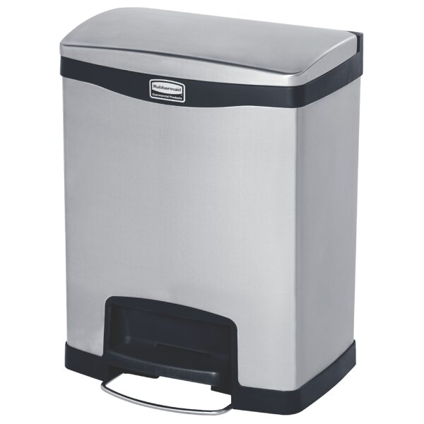 Rubbermaid Tret-Abfalleimer Slim Jim, aus Metall, 30 Liter