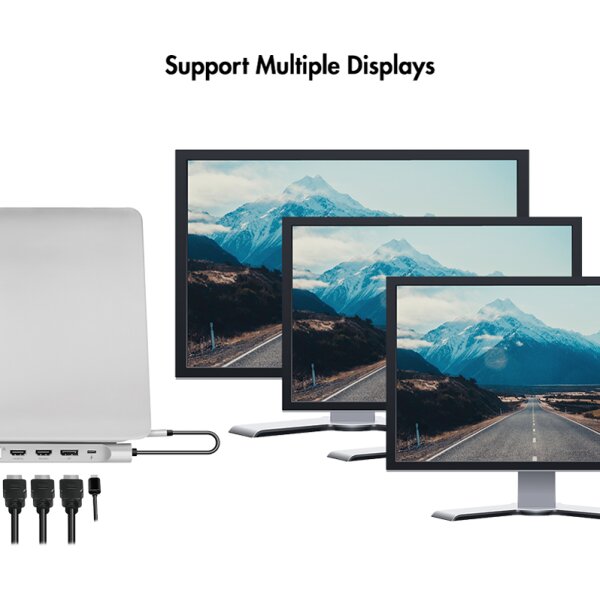 LogiLink USB 3.2 (Gen 2) Docking Station, 12-Port, silber