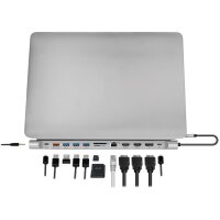 LogiLink USB 3.2 (Gen 2) Docking Station, 12-Port, silber