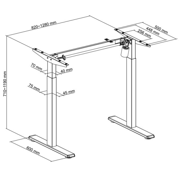 LogiLink Schreibtischgestell, elektrisch höhenverstellbar