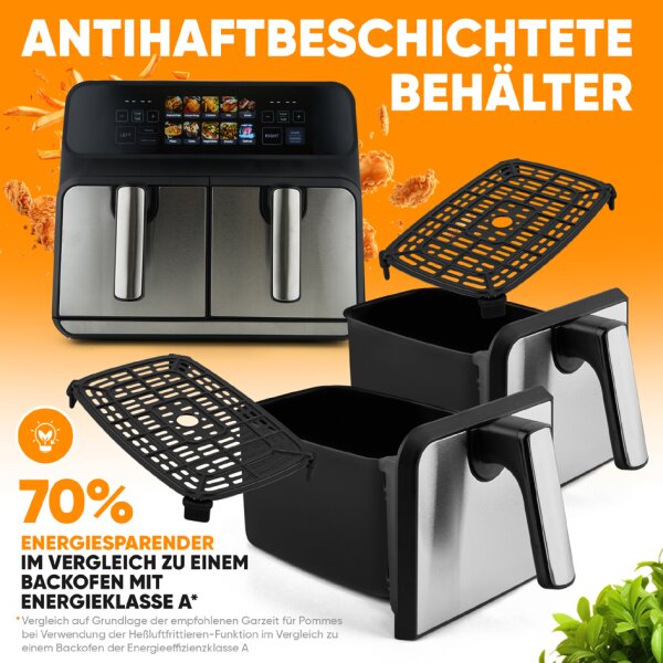 PROFI COOK Friteuse double bac à air chaud PC-FR 1287 H