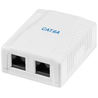 LogiLink Anschlussdose Kat.6A mit Aufputzbox, 2x RJ45, weiss
