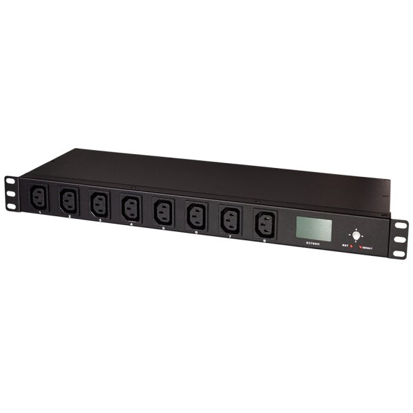LogiLink Multiprise IP, 8 ports, 1 U, noir