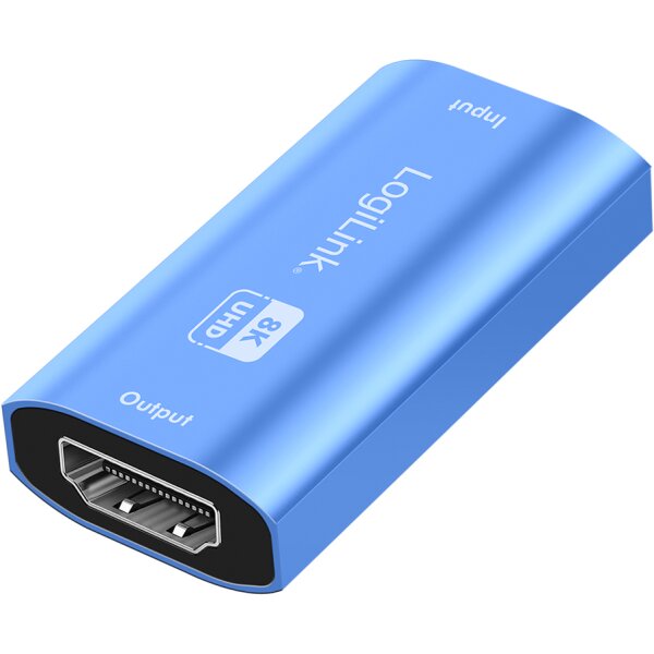LogiLink Répéteur HDMI, 8K/60 Hz, boîtier en aluminium, bleu