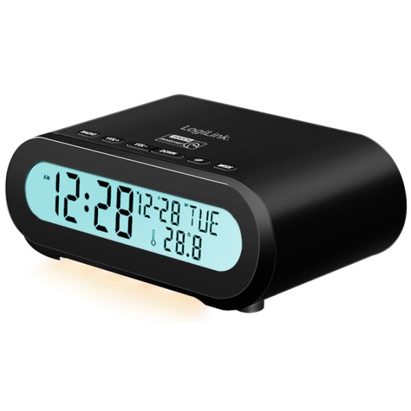 LogiLink Digitaler Radio-Wecker mit Nachtlicht, schwarz