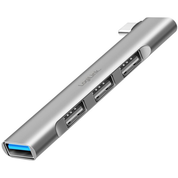 LogiLink Hub USB 3.0 Ultraslim, 4 ports, boîtier aluminium