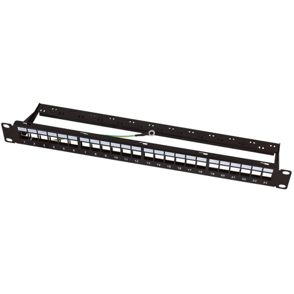 LogiLink 19" Keystone Patch Panel, 24 Port, geschirmt