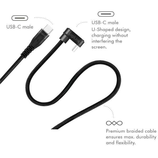LogiLink Câble USB 2.0, USB-C mâle - USB-C mâle, 2,0 m, noir