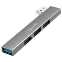 LogiLink Hub USB 3.0 Ultraslim, 4 ports, boîtier aluminium