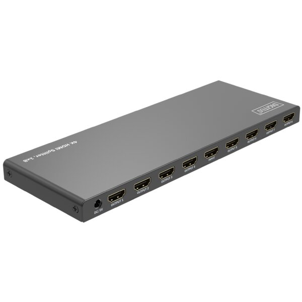 DIGITUS Répartiteur HDMI 4K, 1x8, 4K/60Hz HDCP 2.2, noir