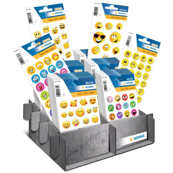 HERMA Sticker DECOR/MAGIC Happy Faces, présentoir