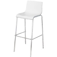 PAPERFLOW Chaise de bar HARPER, set de 2, blanc