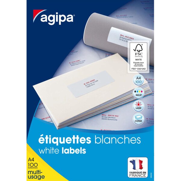 agipa Universal-Etiketten, 38,1 x 21,2 mm, weiss