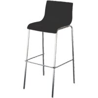 PAPERFLOW Chaise de bar HARPER, set de 2, noir