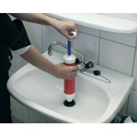 BRÜDER MANNESMANN Abflussreinigerpumpe, weiss rot