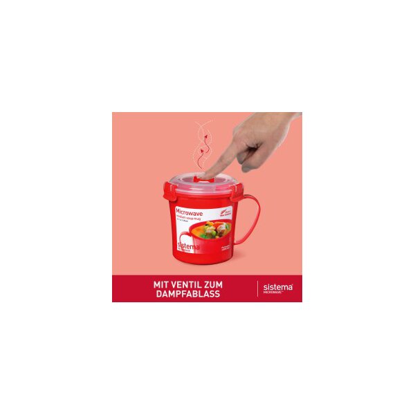 Sistema Mikrowellendose MEDIUM SOUP MUG, 650 ml, rot