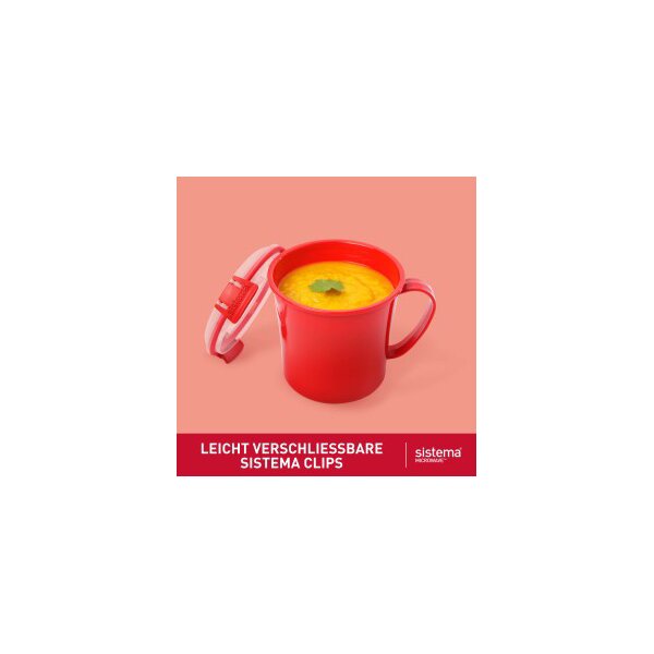 Sistema Mikrowellendose MEDIUM SOUP MUG, 650 ml, rot