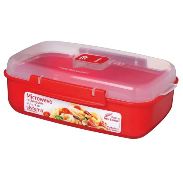 Sistema Mikrowellendose RECTANGULAR, 525 ml, rot