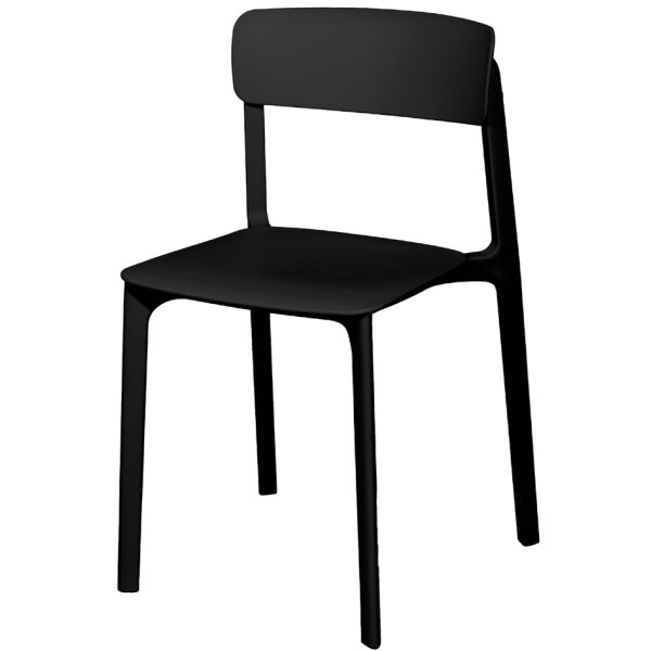 PAPERFLOW Chaise visiteur dextérieur OTHO, set de 2, noir