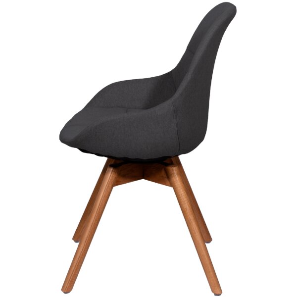 PAPERFLOW Chaise visiteur JUNO, set de 2, anthracite