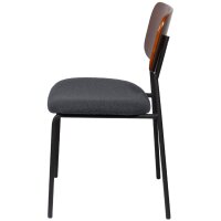 PAPERFLOW Chaise visiteur LISA, set de 2, anthracite