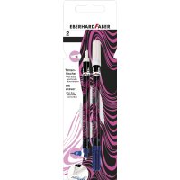 EBERHARD FABER Effaceur, blister de 2, rose fluo / noir