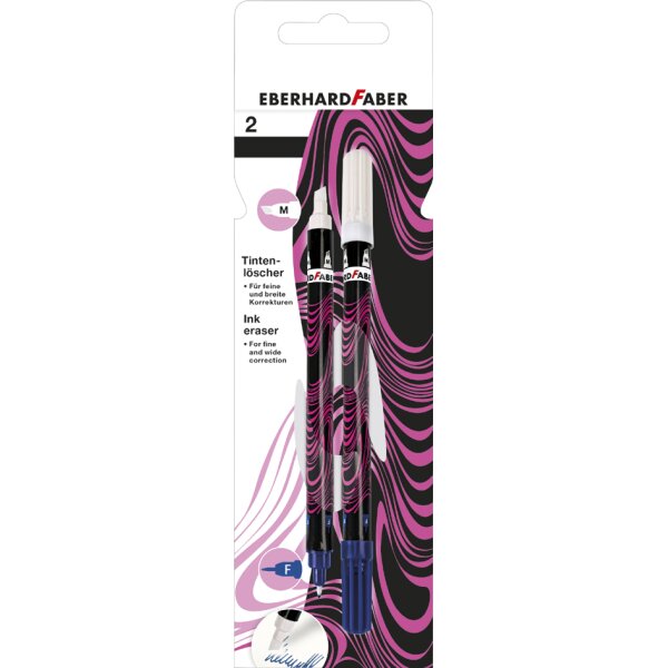 EBERHARD FABER Effaceur, blister de 2, bleu fluo / noir