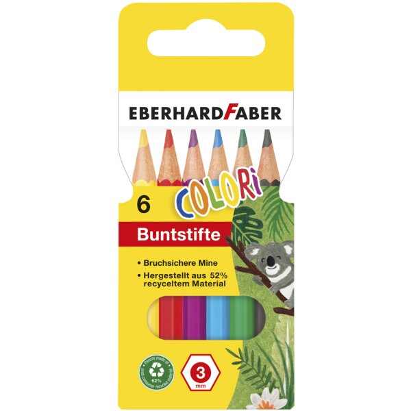 EBERHARD FABER Crayon de couleur COLORI, court, &eacute;tui de 6