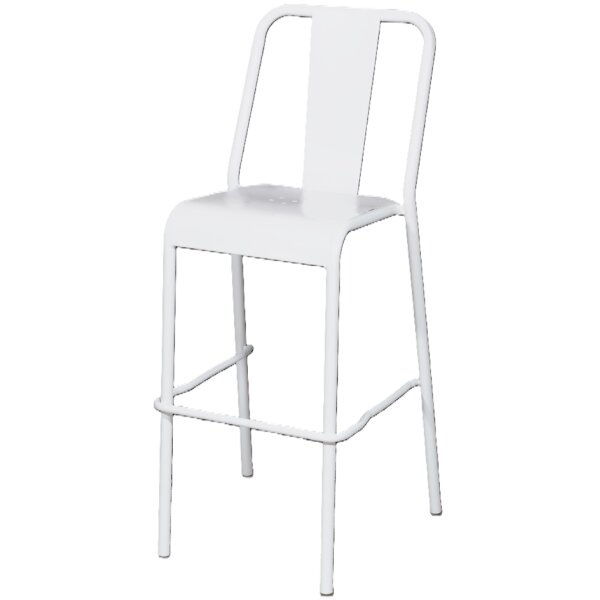 PAPERFLOW Chaise de bar dextérieur ARTY, set de 2, blanc