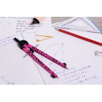 FABER-CASTELL Compas à réglage rapide, bleu fluo / noir