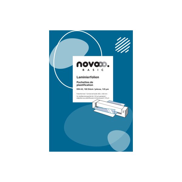 NOVOOO Pochettes a plastifier A3 47120000 brillant, 125my 100 pcs.