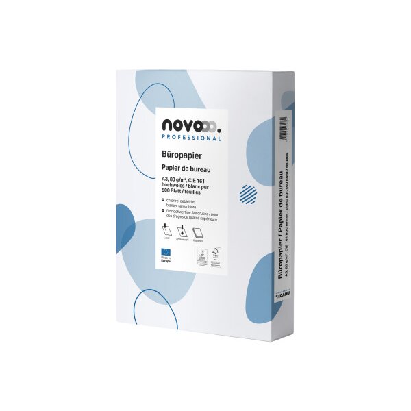 NOVOOO Kopierpapier Professional A3 641913 weiss, 80g 500 Blatt