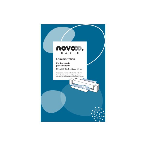 NOVOOO Laminierfolie A3 47110000 glanz, 125my 25 Stück