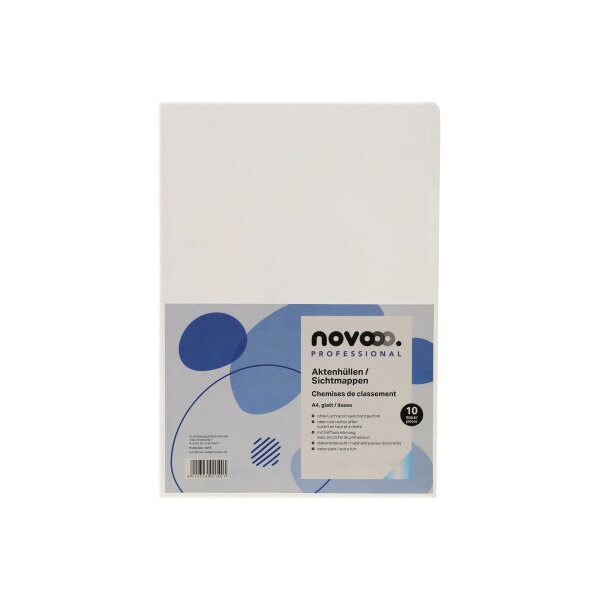 NOVOOO Pro Sichtmappen 140my A4 400197665 transparent glatt 10 Stück