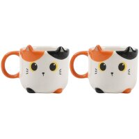I-TOTAL Espressotassen 2er Set XL2520B Orange Cat