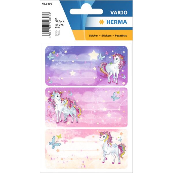 HERMA Buchetiketten VARIO Happy Unicorns, Papier