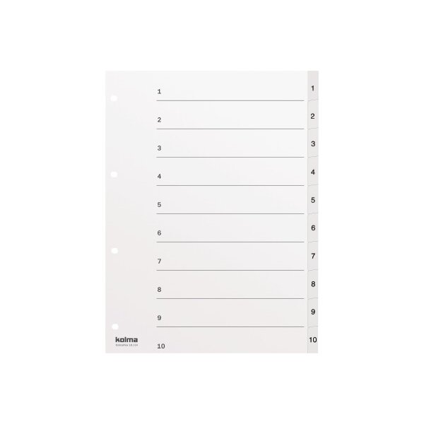 KOLMA R&eacute;pertoires KolmaFlex A4 18.114.16 blanc 1-10