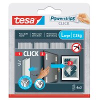 tesa Powerstrips CLICK Klettstreifen MEDIUM, weiss